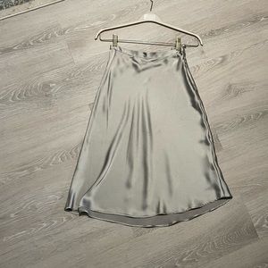 Gianni Bono Satin Silver Skirt